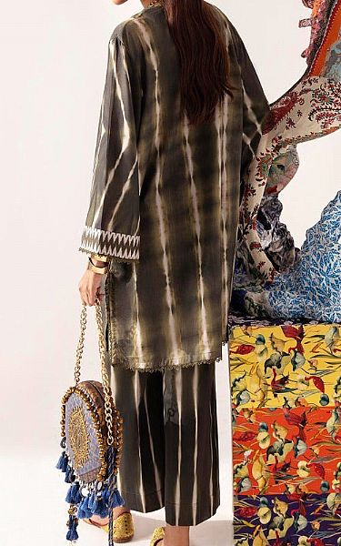 Sana Safinaz Dark Grey Linen Suit (2 Pcs) | Pakistani Winter Dresses- Image 2
