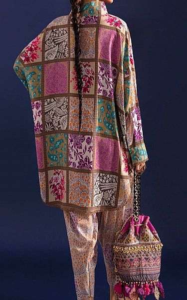 Sana Safinaz Multi Color Linen Suit (2 Pcs) | Pakistani Winter Dresses- Image 2