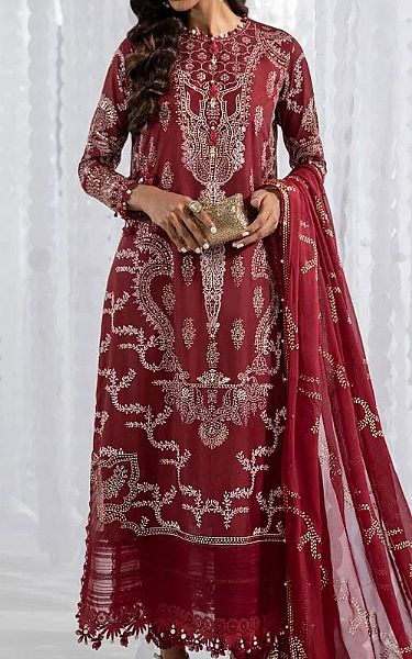 Sana Safinaz Red Viscose Suit | Pakistani Dresses in USA- Image 1