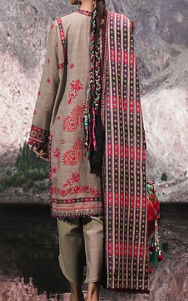 Sana Safinaz Beige Slub Suit | Pakistani Winter Dresses- Image 2