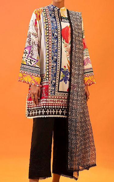 Sana Safinaz Multicolor Lawn Suit (2 Pcs) | Pakistani Lawn Dress in USA- Image 1