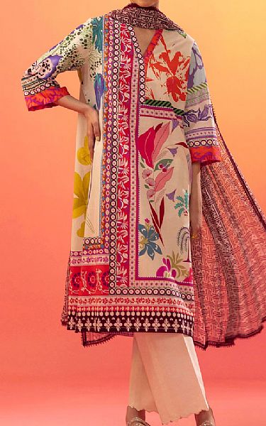 Sana Safinaz Multicolor Lawn Suit (2 Pcs) | Pakistani Lawn Dress in USA- Image 1