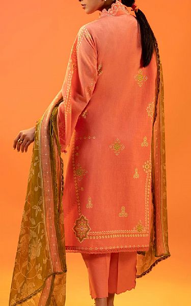Sana Safinaz Salmon Pink Lawn Suit | Pakistani Lawn Dress in USA- Image 2