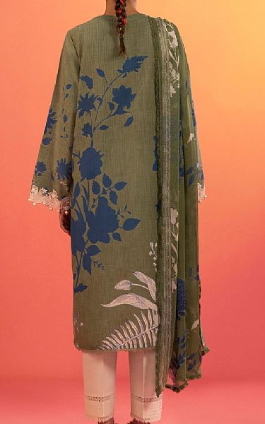 Sana Safinaz Army Green Lawn Suit (2 Pcs) | Pakistani Lawn Dress in USA- Image 2