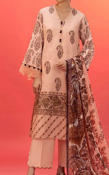 Sana Safinaz Dusty Pink Lawn Suit | Pakistani Lawn Dress in USA- Image 1