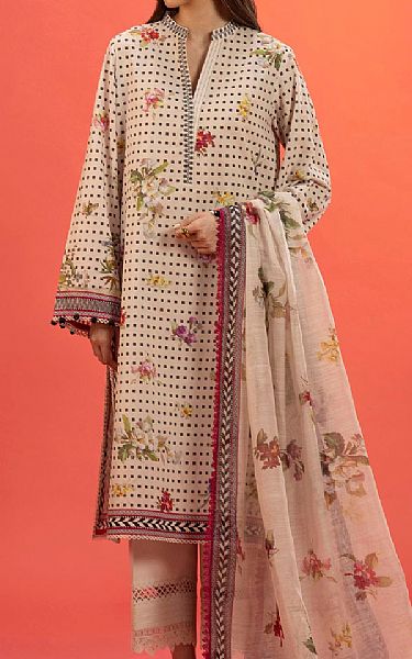 Sana Safinaz Ivory Lawn Suit (2 Pcs) | Pakistani Lawn Dress in USA- Image 1