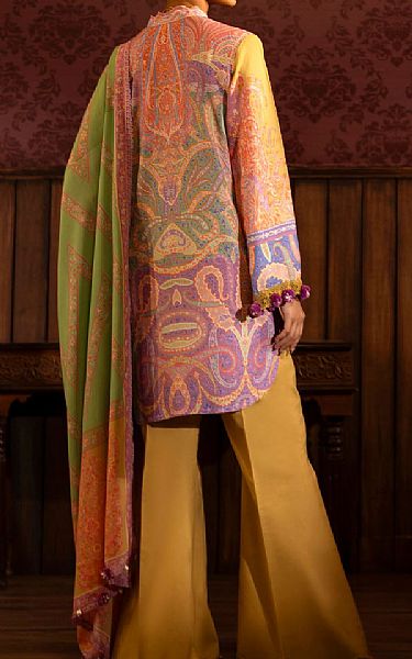 Sana Safinaz Golden Yellow Linen Suit | Pakistani Winter Dresses in USA- Image 2