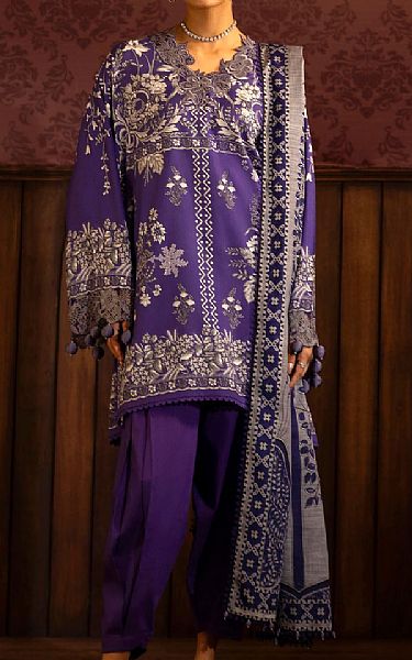Sana Safinaz Violet Linen Suit | Pakistani Winter Dresses in USA- Image 1