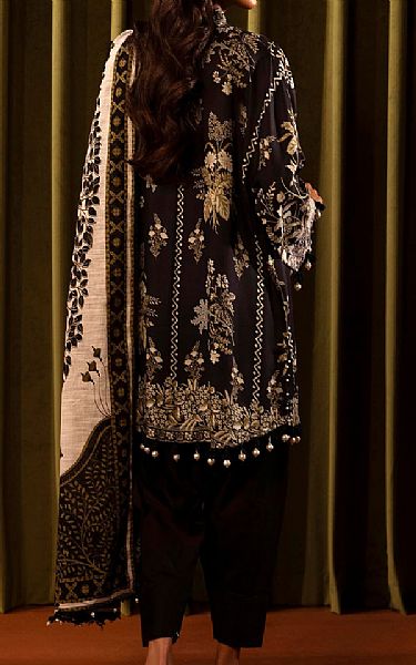 Sana Safinaz Black Linen Suit | Pakistani Winter Dresses in USA- Image 2