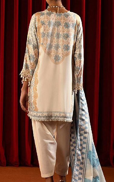 Sana Safinaz Off-white Linen Suit | Pakistani Winter Dresses in USA- Image 2