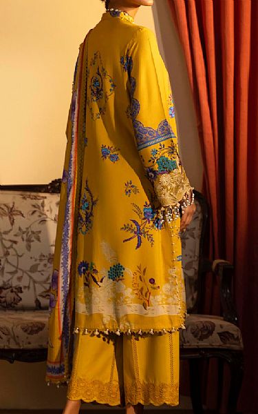Sana Safinaz Mustard Linen Suit | Pakistani Winter Dresses in USA- Image 2