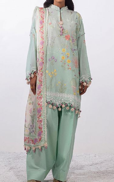 Sana Safinaz Light Turquoise Lawn Suit | Pakistani Lawn Dress in USA- Image 1