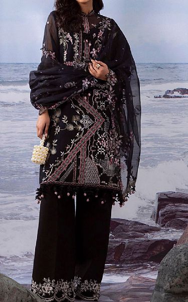 Sana Safinaz Black Net Suit | Pakistani Lawn Dress in USA- Image 1