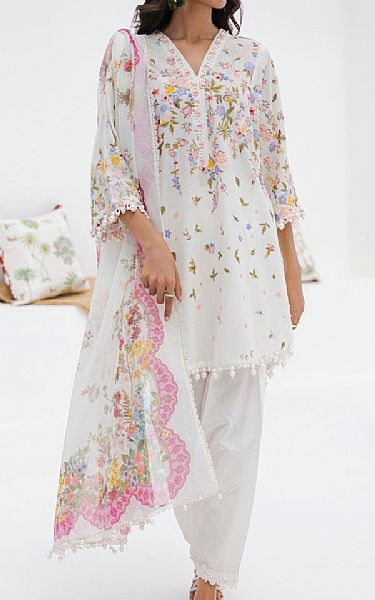 Sana Safinaz White Lawn Suit | Pakistani Lawn Dress in USA- Image 1