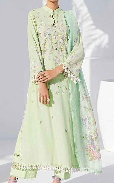 Sana Safinaz Apple Green Lawn Suit | Pakistani Lawn Dress in USA- Image 1