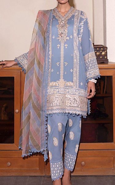Sana Safinaz Cornflower Blue Lawn Suit | Pakistani Lawn Suits- Image 1