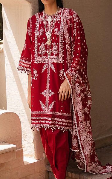 Sana Safinaz Red Lawn Suit | Pakistani Lawn Suits- Image 1