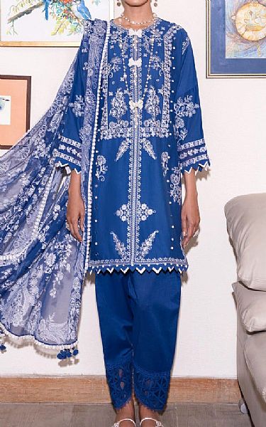 Sana Safinaz Royal Blue Lawn Suit | Pakistani Lawn Suits- Image 1