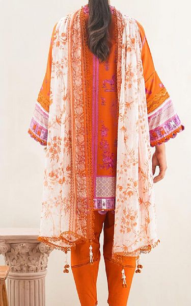 Sana Safinaz Safety Orange Lawn Suit | Pakistani Lawn Suits- Image 2