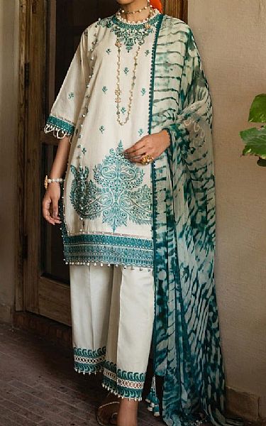 Sana Safinaz White Lawn Suit | Pakistani Lawn Suits- Image 1