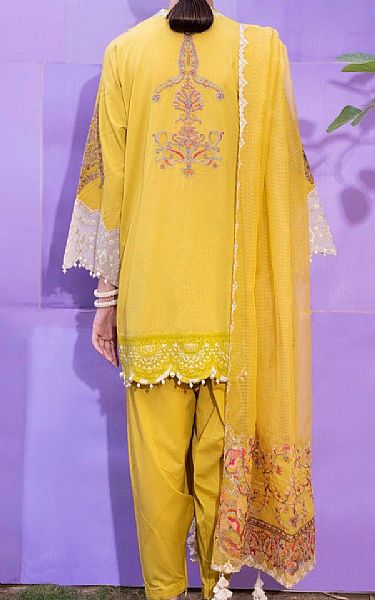 Sana Safinaz Golden Yellow Lawn Suit | Pakistani Lawn Suits- Image 2