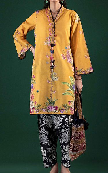 Sana Safinaz Mustard Lawn Suit (2 pcs) | Pakistani Lawn Dress in USA- Image 1