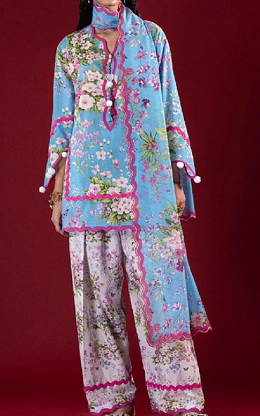 Sana Safinaz Lilac/Blue Lawn Suit | Pakistani Lawn Dress in USA- Image 1
