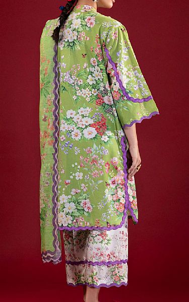 Sana Safinaz Parrot Green Lawn Suit | Pakistani Lawn Dress in USA- Image 2