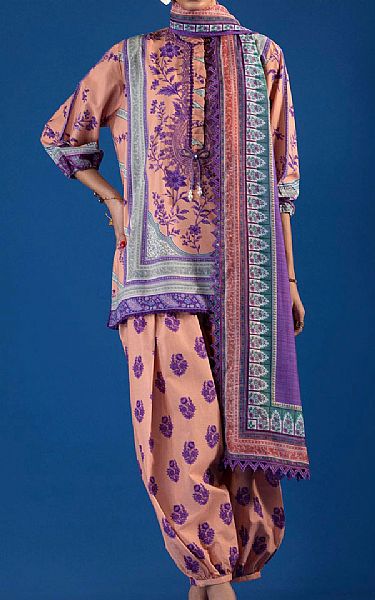 Sana Safinaz Peach Lawn Suit | Pakistani Lawn Dress in USA- Image 1