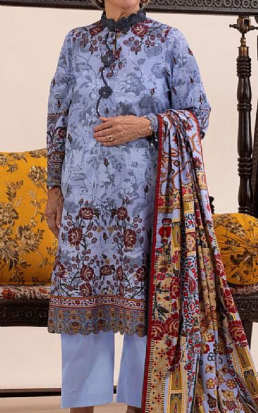 Sana Safinaz Cadet Blue Lawn Suit | Pakistani Lawn Dress in USA- Image 1