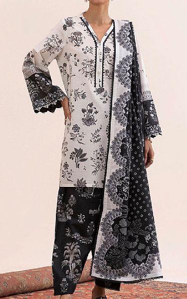 Sana Safinaz White/Black Lawn Suit | Pakistani Lawn Dress in USA- Image 1