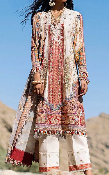Sana Safinaz Ivory Lawn Suit | Pakistani Lawn Suits- Image 1