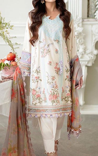 Sana Safinaz White Lawn Suit | Pakistani Lawn Suits- Image 1