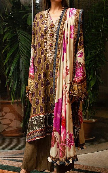Sana Safinaz Brown Linen Suit | Pakistani Winter Dresses- Image 1