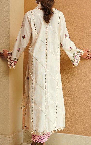 Sana Safinaz White Slub Suit | Pakistani Winter Dresses- Image 2