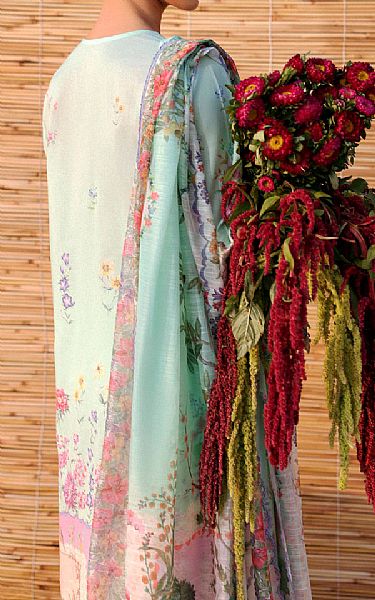 Sana Safinaz Light Turquoise Lawn Suit | Pakistani Lawn Dress in USA- Image 2