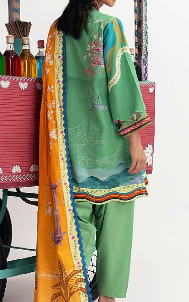 Sana Safinaz Light Green Slub Suit (2 Pcs) | Pakistani Winter Dresses in USA- Image 2