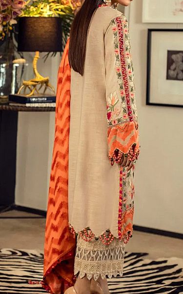 Sana Safinaz Ivory/Orange Slub Suit | Pakistani Dresses in USA- Image 2