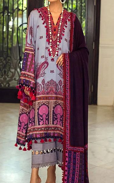Sana Safinaz Lavender Linen Suit | Pakistani Dresses in USA- Image 1