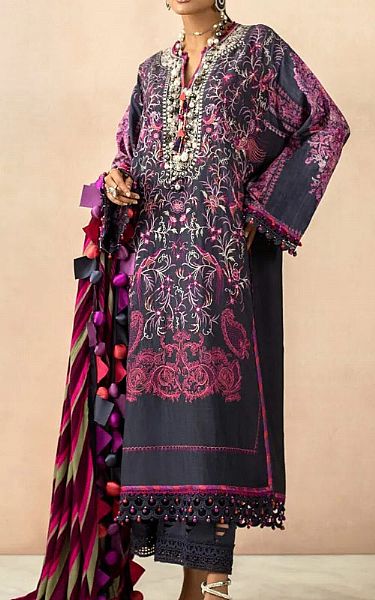 Sana Safinaz Teal Grey Slub Suit | Pakistani Dresses in USA- Image 1
