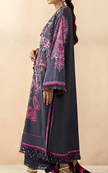 Sana Safinaz Teal Grey Slub Suit | Pakistani Dresses in USA- Image 2
