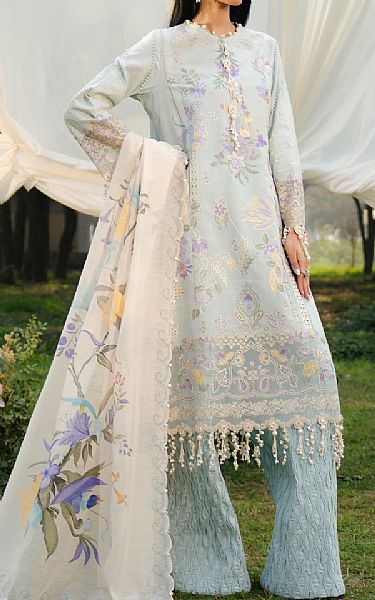 Sana Safinaz Baby Blue Lawn Suit | Pakistani Lawn Dress in USA- Image 1