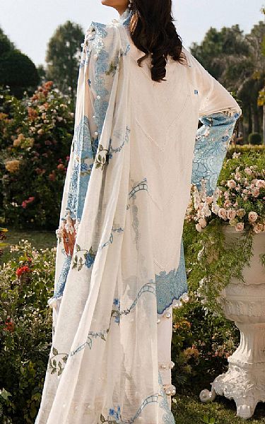 Sana Safinaz White/Blue Lawn Suit | Pakistani Lawn Suits- Image 2