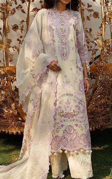Sana Safinaz Off-white/Lilac Lawn Suit | Pakistani Lawn Suits- Image 1