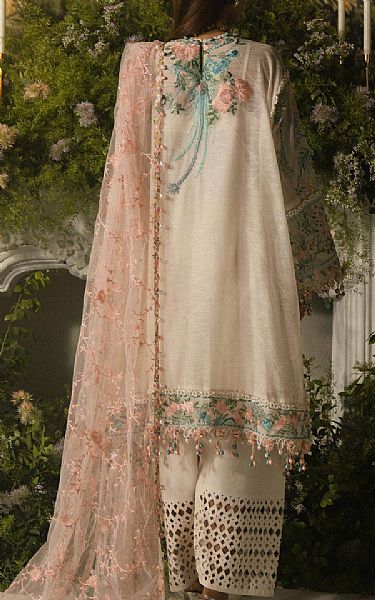 Sana Safinaz Turquoise/Peach Net Suit | Pakistani Lawn Suits- Image 2