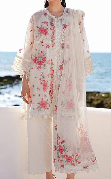 Sana Safinaz White Woven Net Suit | Pakistani Lawn Suits- Image 2