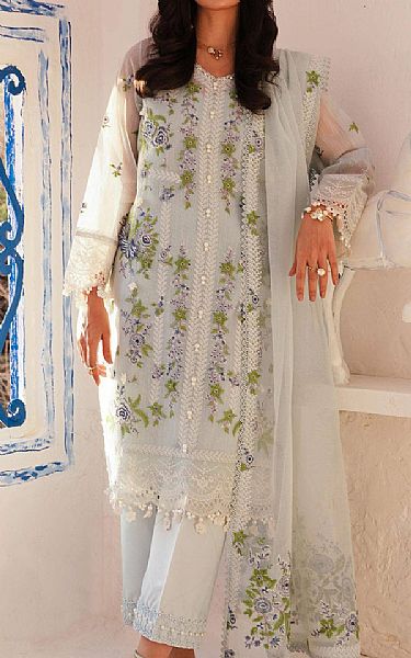 Sana Safinaz Sky Blue Woven Net Suit | Pakistani Lawn Suits- Image 1