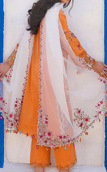 Sana Safinaz Safety Orange Lawn Suit | Pakistani Lawn Suits- Image 2