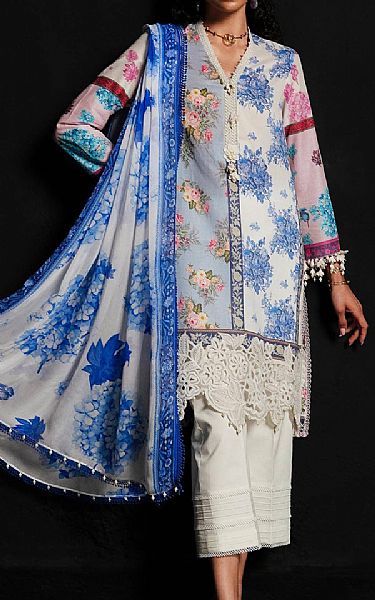 Sana Safinaz Cornflower Blue Lawn Suit | Pakistani Lawn Suits- Image 1