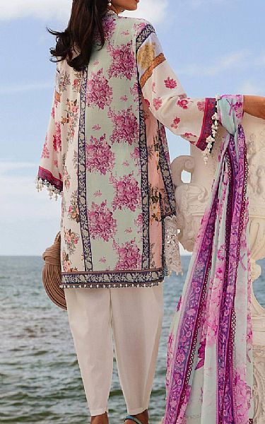 Sana Safinaz White/Turquoise Lawn Suit | Pakistani Lawn Suits- Image 2